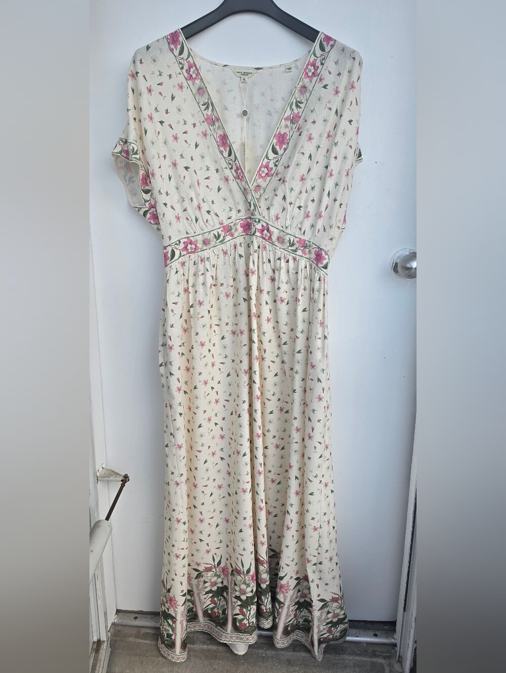 NWT Max Studio Floral Smocked Waist Tiered Maxi Dress XL $198